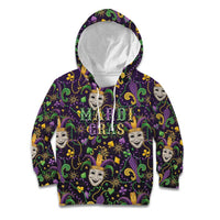 Mardi Gras Carnival Night Kid Hoodie Jester Mask Fantasy