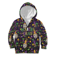 Mardi Gras Carnival Night Kid Hoodie Jester Mask Fantasy