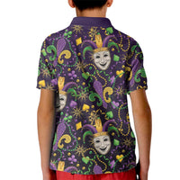 Mardi Gras Carnival Night Kid Polo Shirt Jester Mask Fantasy