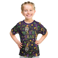 Mardi Gras Carnival Night Kid T Shirt Jester Mask Fantasy