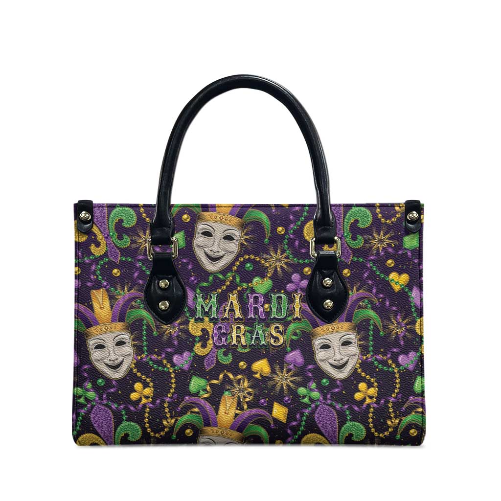 Mardi Gras Carnival Night Leather Bag Jester Mask Fantasy