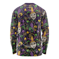 Mardi Gras Carnival Night Long Sleeve Shirt Jester Mask Fantasy