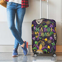 Mardi Gras Carnival Night Luggage Cover Jester Mask Fantasy