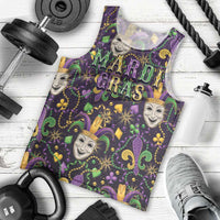 Mardi Gras Carnival Night Men Tank Top Jester Mask Fantasy