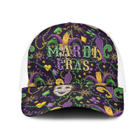 Mardi Gras Carnival Night Mesh Trucker Cap Jester Mask Fantasy