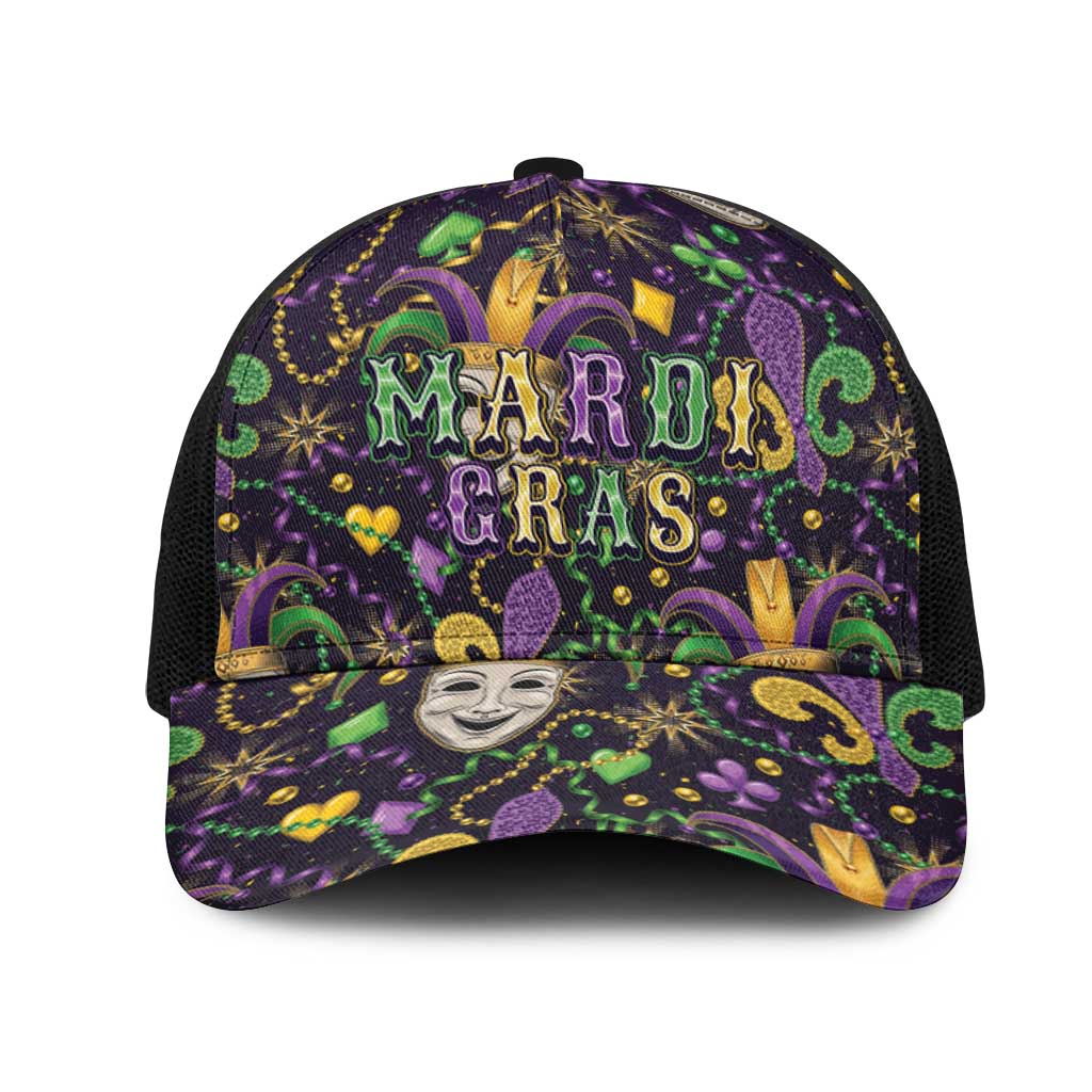 Mardi Gras Carnival Night Mesh Trucker Cap Jester Mask Fantasy