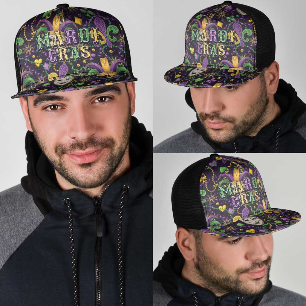 Mardi Gras Carnival Night Mesh Trucker Cap Jester Mask Fantasy