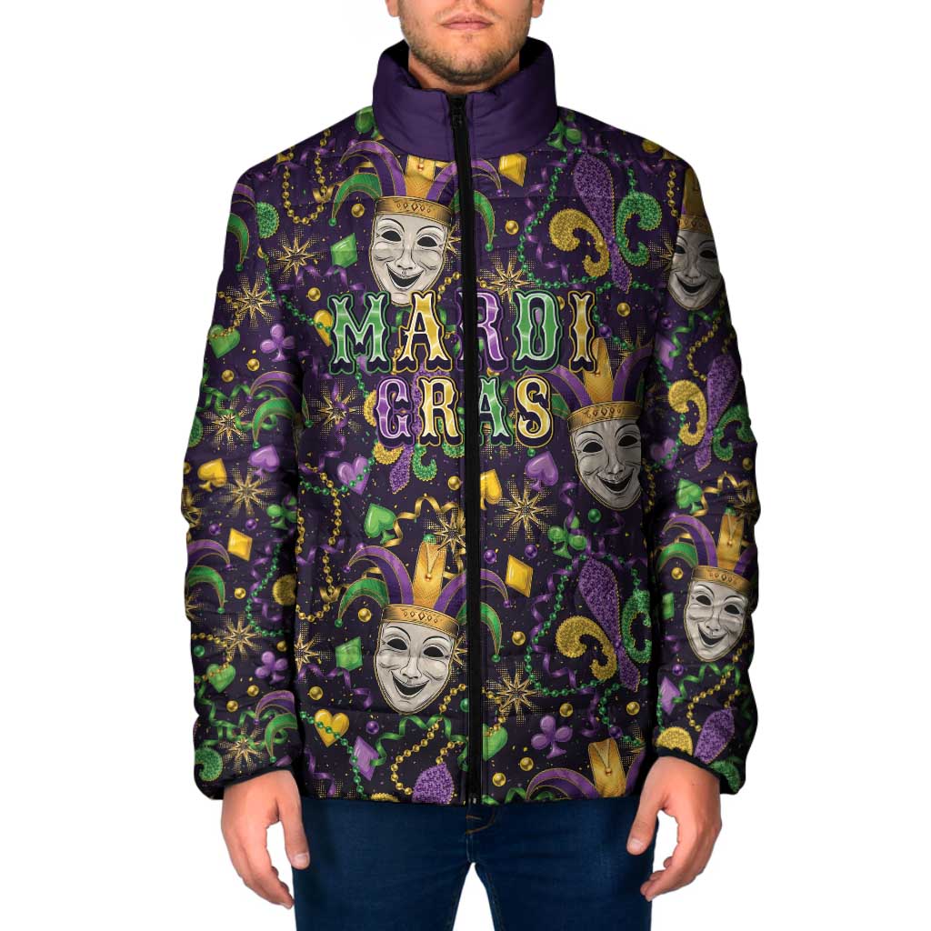Mardi Gras Carnival Night Padded Jacket Jester Mask Fantasy