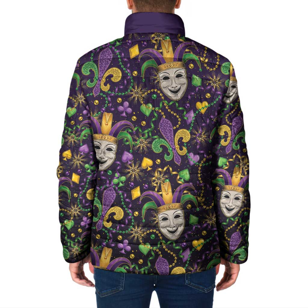 Mardi Gras Carnival Night Padded Jacket Jester Mask Fantasy