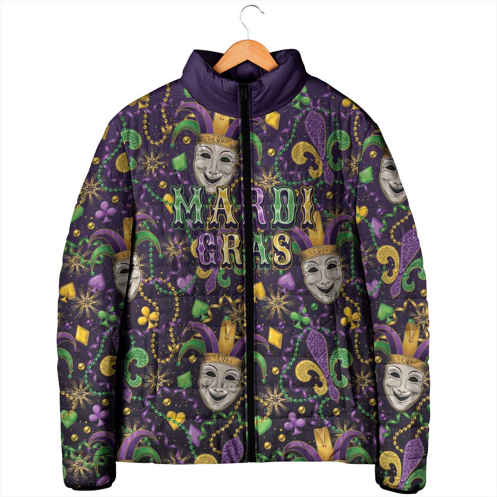 Mardi Gras Carnival Night Padded Jacket Jester Mask Fantasy