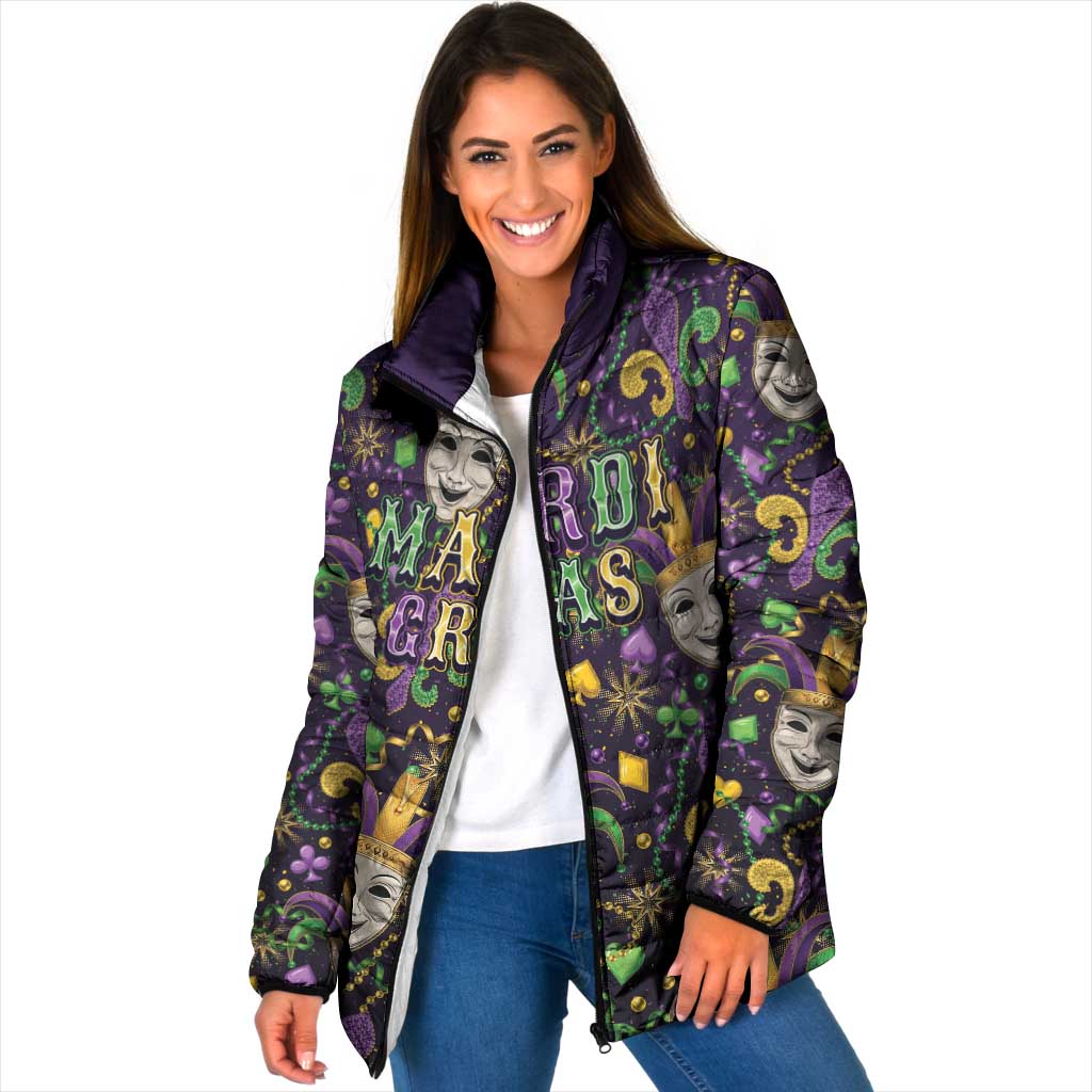 Mardi Gras Carnival Night Padded Jacket Jester Mask Fantasy