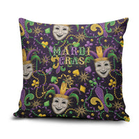 Mardi Gras Carnival Night Pillow Cover Jester Mask Fantasy