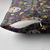 Mardi Gras Carnival Night Pillow Cover Jester Mask Fantasy