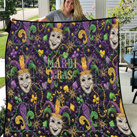 Mardi Gras Carnival Night Quilt Jester Mask Fantasy