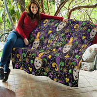 Mardi Gras Carnival Night Quilt Jester Mask Fantasy