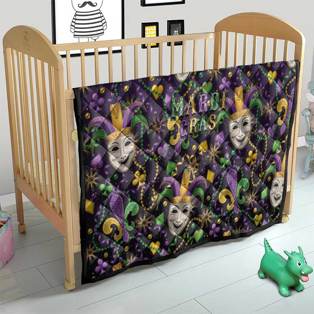 Mardi Gras Carnival Night Quilt Jester Mask Fantasy