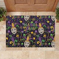 Mardi Gras Carnival Night Rubber Doormat Jester Mask Fantasy