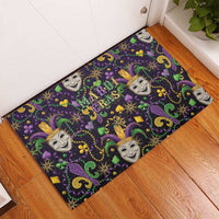 Mardi Gras Carnival Night Rubber Doormat Jester Mask Fantasy