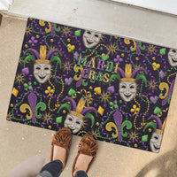 Mardi Gras Carnival Night Rubber Doormat Jester Mask Fantasy