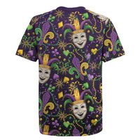 Mardi Gras Carnival Night Rugby Jersey Jester Mask Fantasy