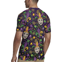 Mardi Gras Carnival Night Rugby Jersey Jester Mask Fantasy