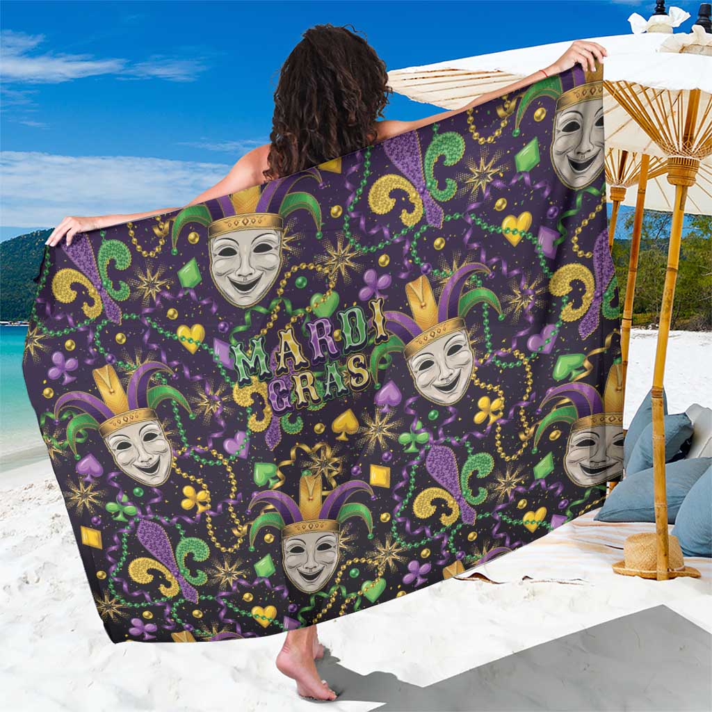 Mardi Gras Carnival Night Sarong Jester Mask Fantasy