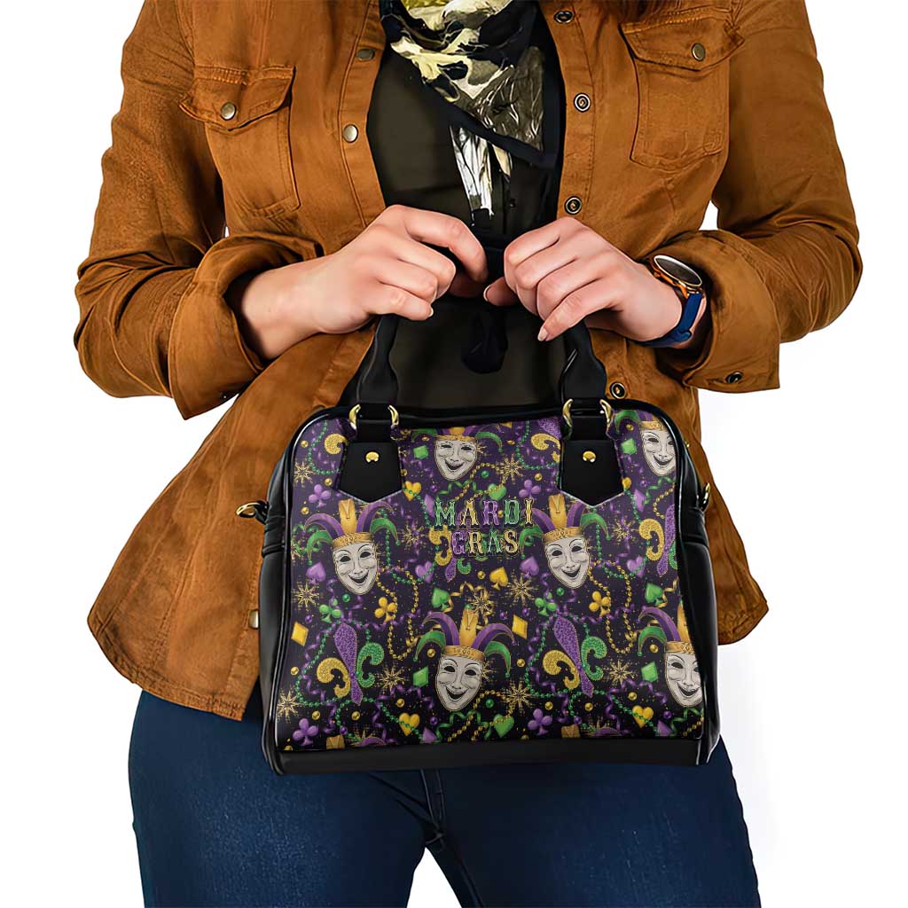 Mardi Gras Carnival Night Shoulder Handbag Jester Mask Fantasy