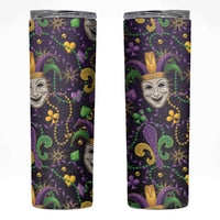 Mardi Gras Carnival Night Skinny Tumbler Jester Mask Fantasy