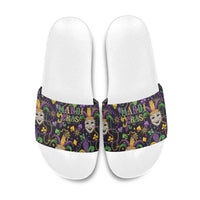 Mardi Gras Carnival Night Slide Sandals Jester Mask Fantasy
