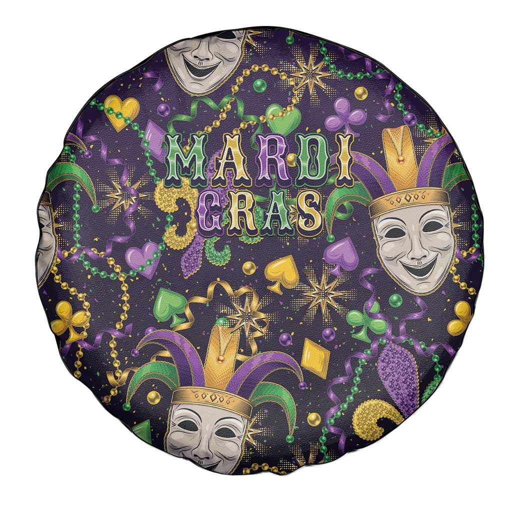Mardi Gras Carnival Night Spare Tire Cover Jester Mask Fantasy