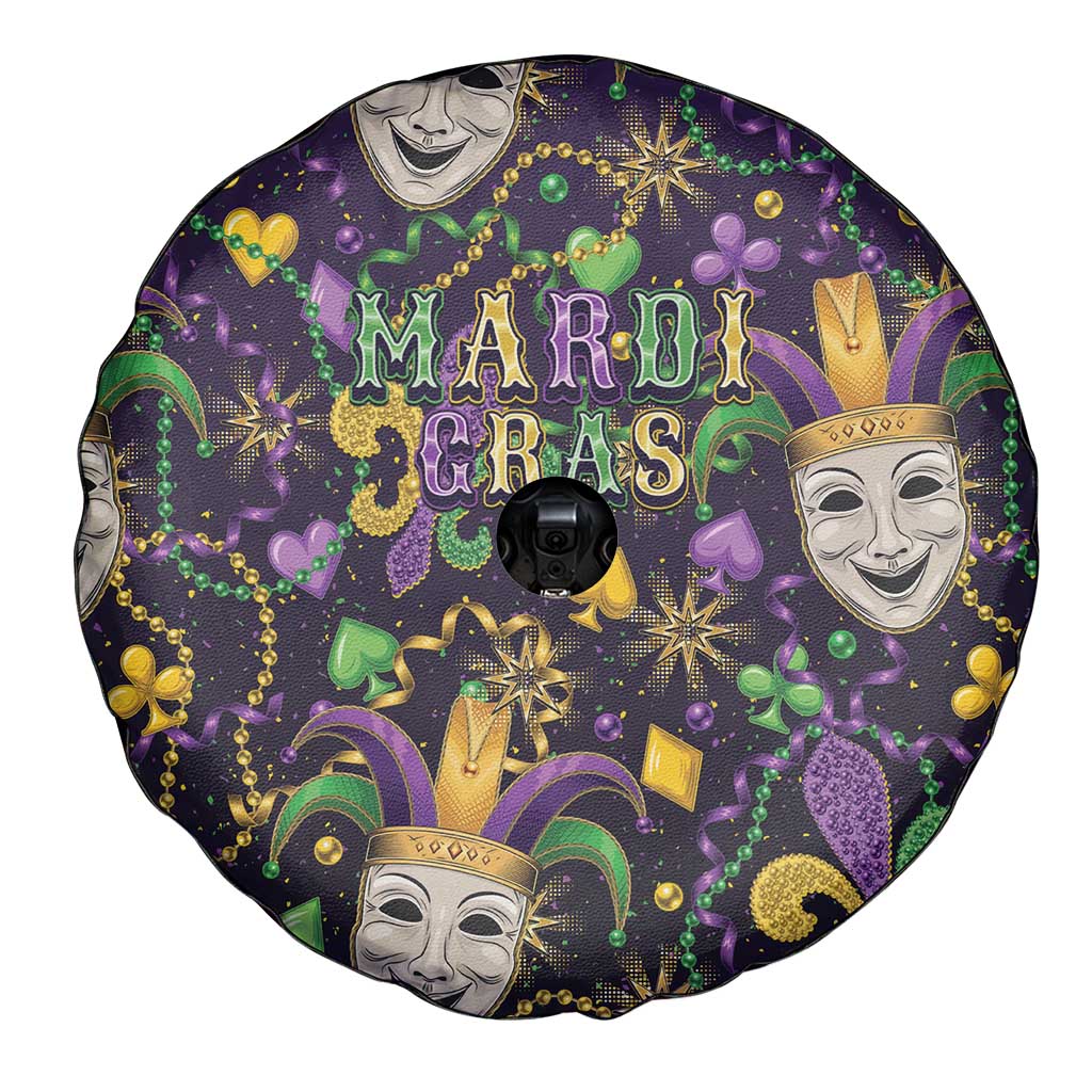 Mardi Gras Carnival Night Spare Tire Cover Jester Mask Fantasy