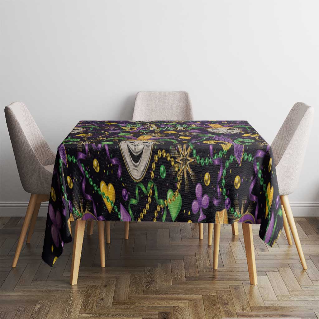 Mardi Gras Carnival Night Tablecloth Jester Mask Fantasy