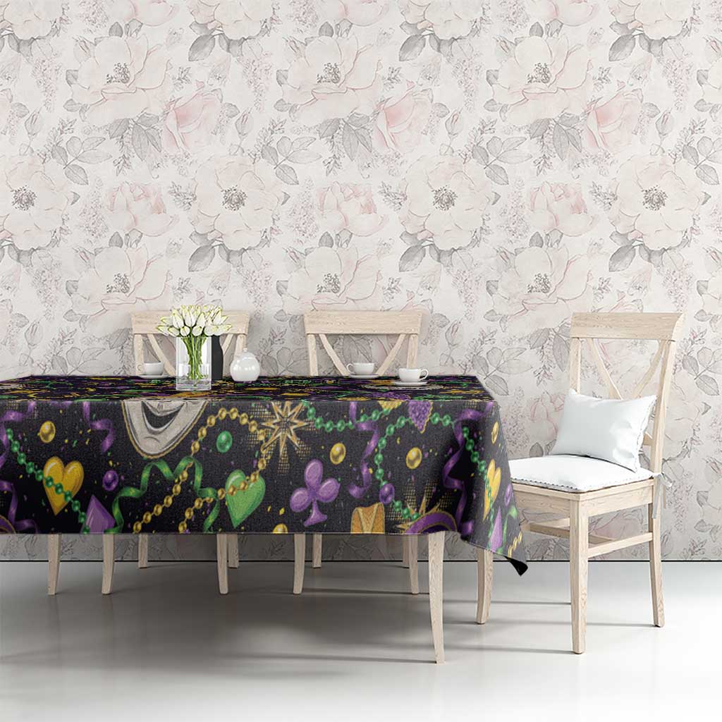 Mardi Gras Carnival Night Tablecloth Jester Mask Fantasy