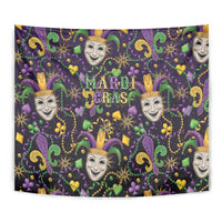 Mardi Gras Carnival Night Tapestry Jester Mask Fantasy