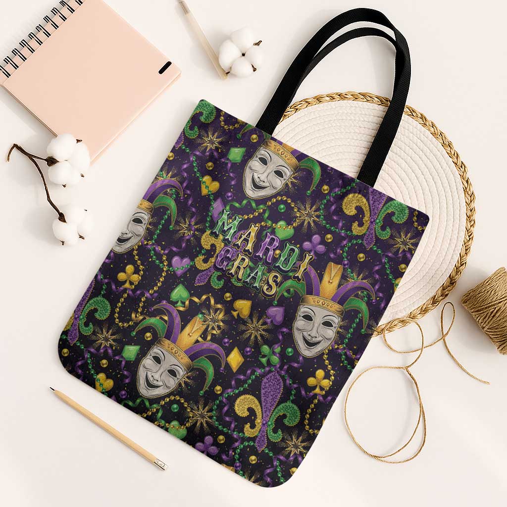 Mardi Gras Carnival Night Tote Bag Jester Mask Fantasy