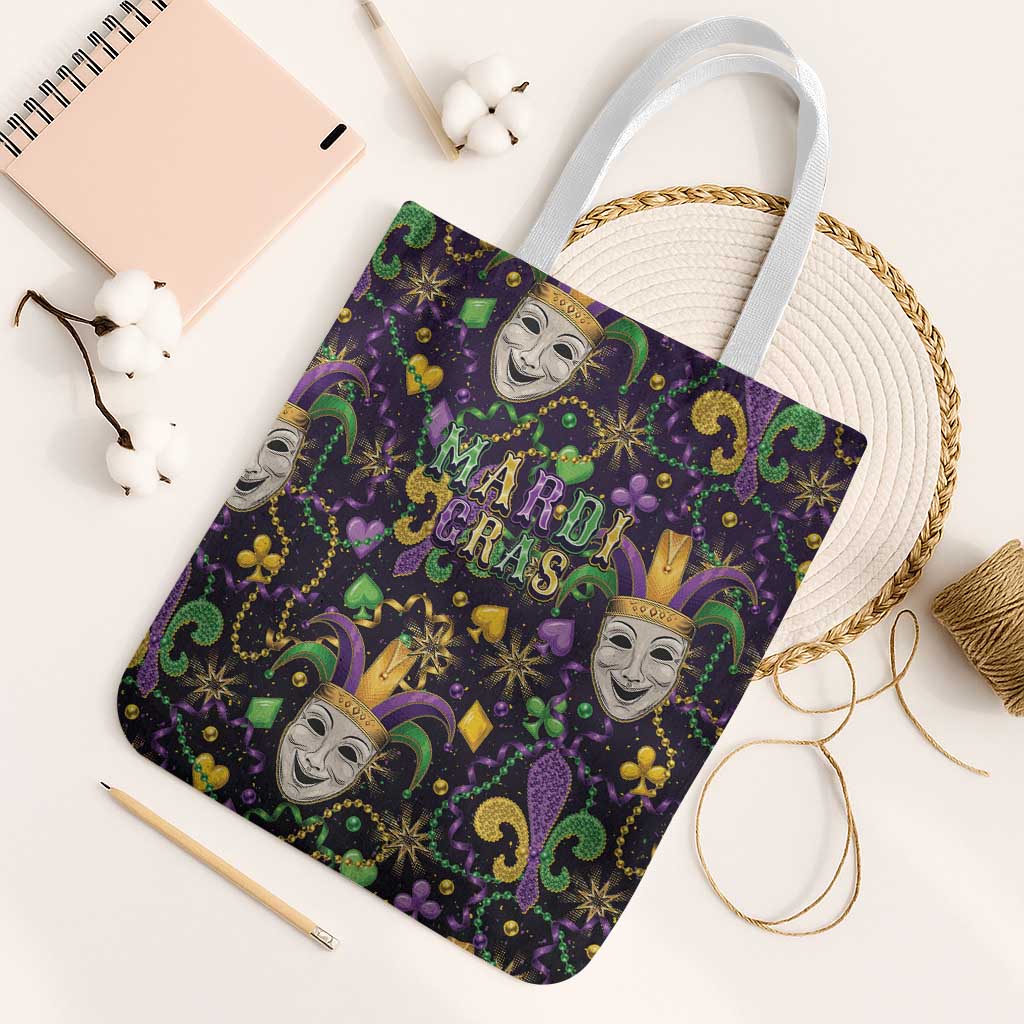 Mardi Gras Carnival Night Tote Bag Jester Mask Fantasy