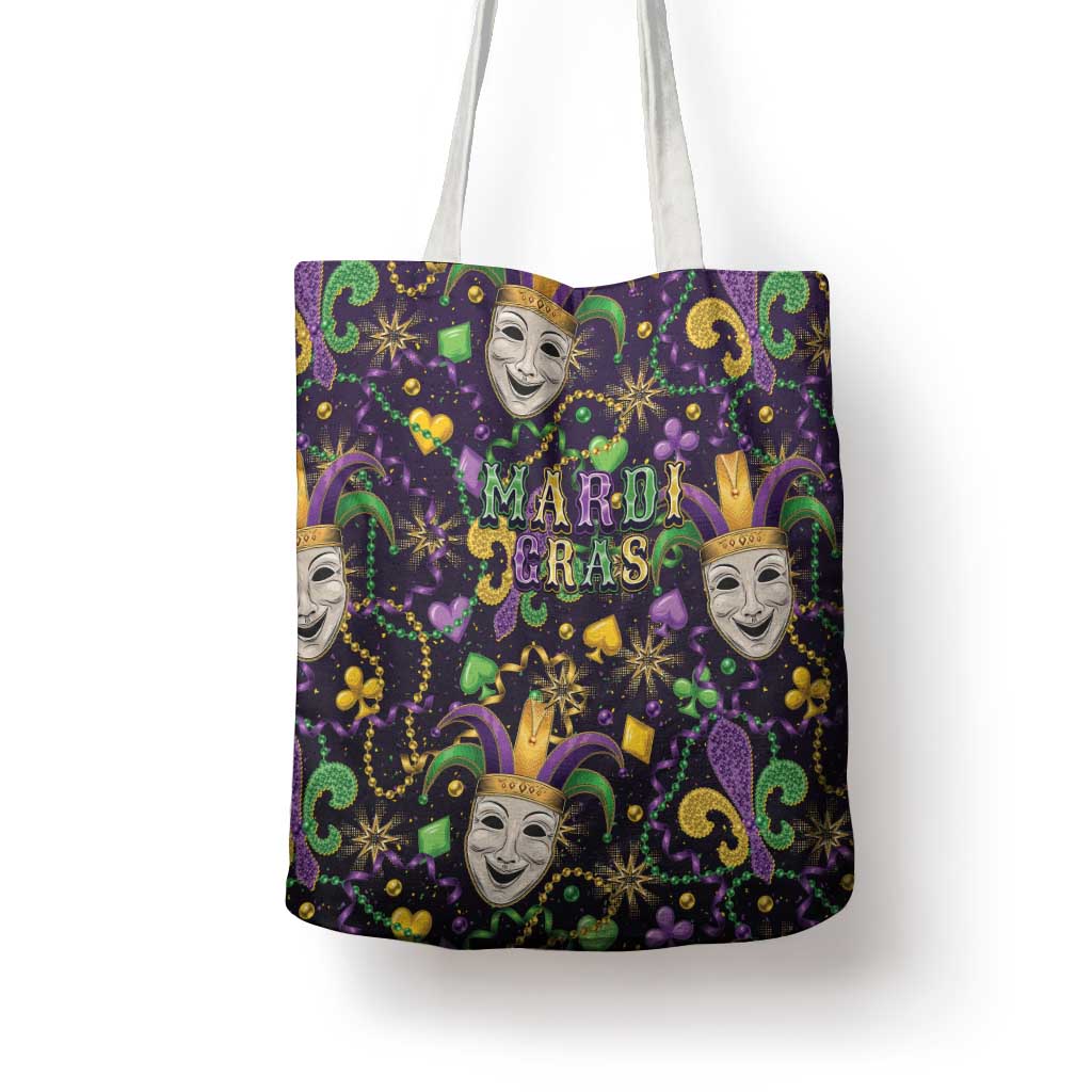 Mardi Gras Carnival Night Tote Bag Jester Mask Fantasy