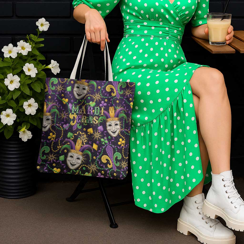Mardi Gras Carnival Night Tote Bag Jester Mask Fantasy
