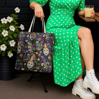 Mardi Gras Carnival Night Tote Bag Jester Mask Fantasy
