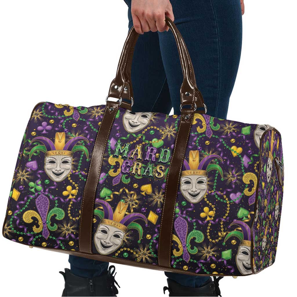 Mardi Gras Carnival Night Travel Bag Jester Mask Fantasy