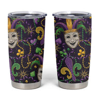 Mardi Gras Carnival Night Tumbler Cup Jester Mask Fantasy