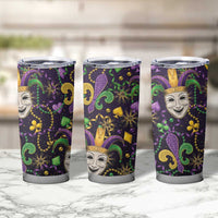 Mardi Gras Carnival Night Tumbler Cup Jester Mask Fantasy