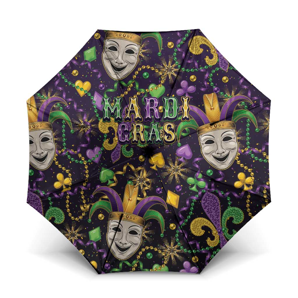 Mardi Gras Carnival Night Umbrella Jester Mask Fantasy