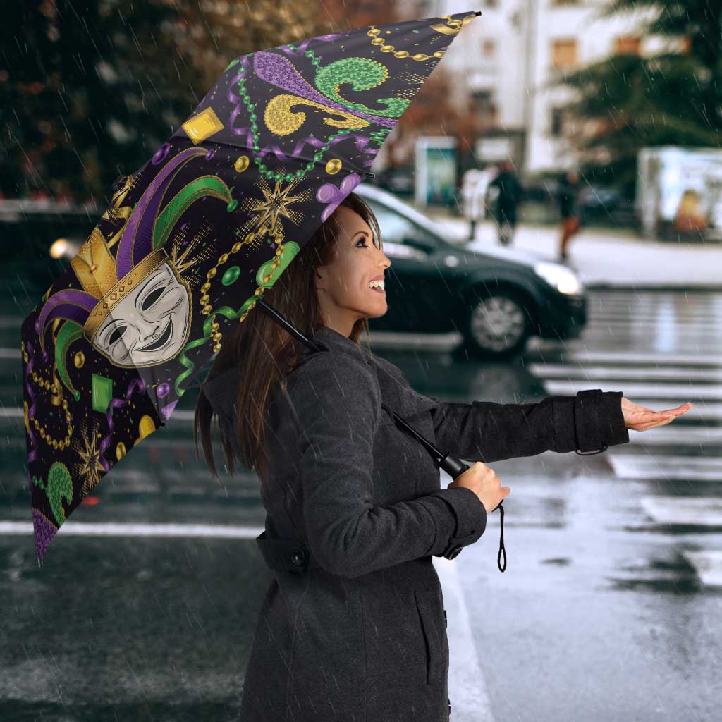 Mardi Gras Carnival Night Umbrella Jester Mask Fantasy