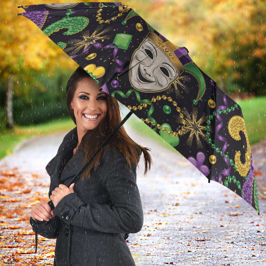 Mardi Gras Carnival Night Umbrella Jester Mask Fantasy