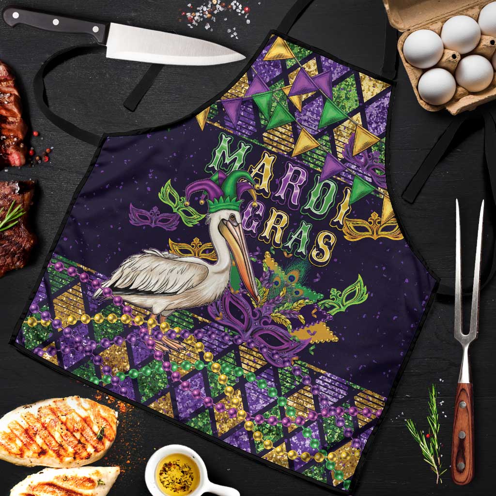 Mardi Gras Pelican Apron Let the Good Times Roll