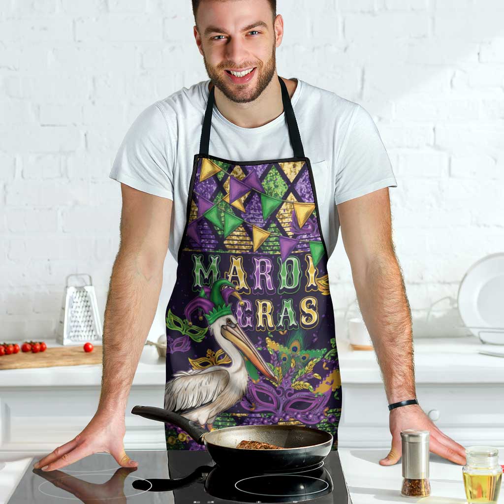 Mardi Gras Pelican Apron Let the Good Times Roll