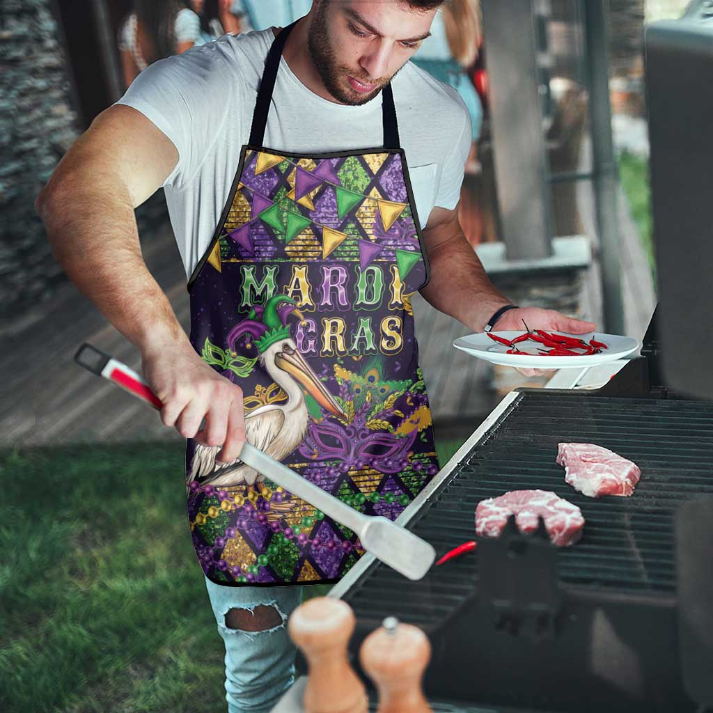 Mardi Gras Pelican Apron Let the Good Times Roll