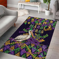 Mardi Gras Pelican Area Rug Let the Good Times Roll