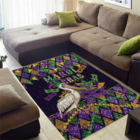 Mardi Gras Pelican Area Rug Let the Good Times Roll
